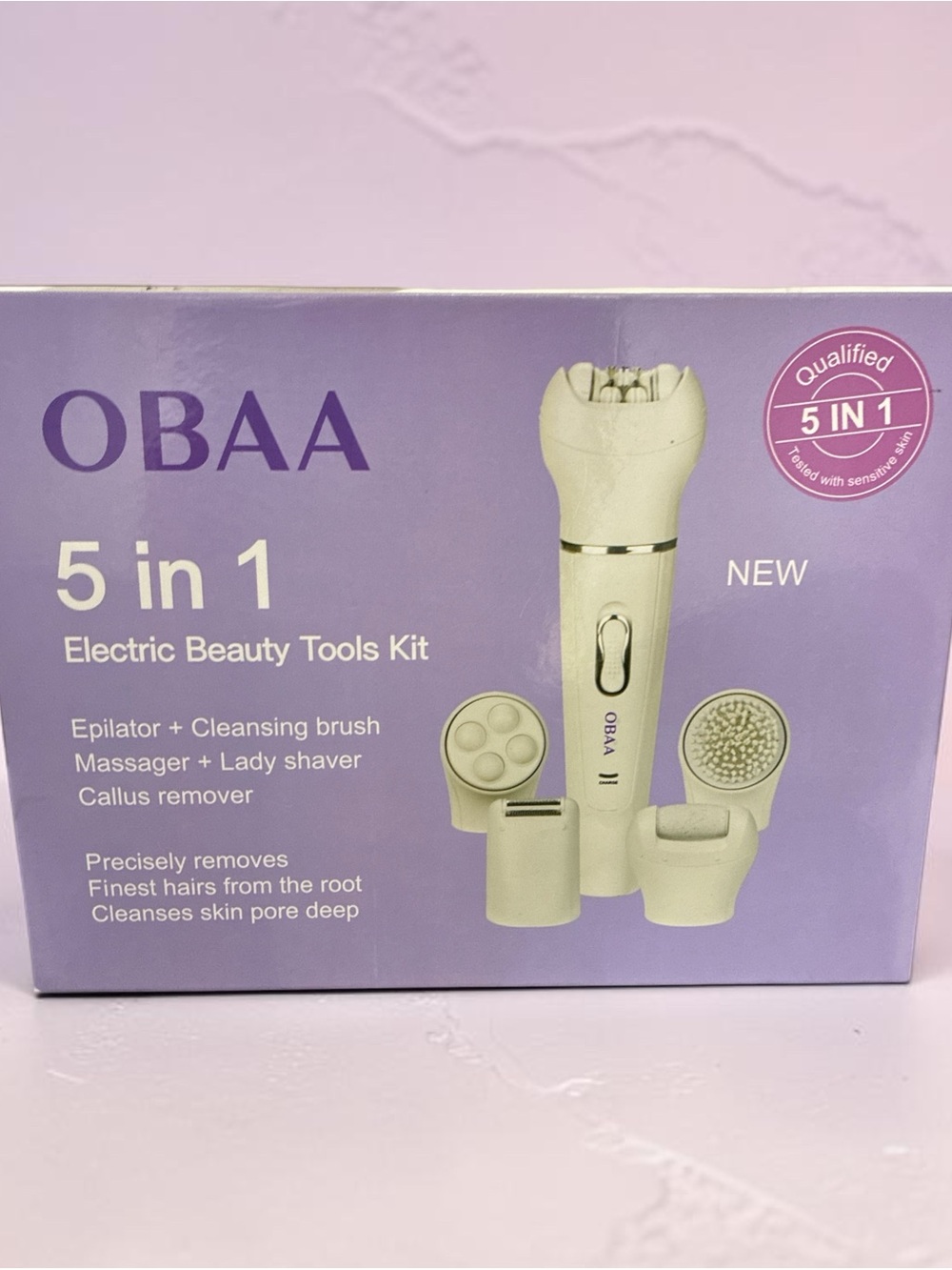 OBAA 5-in-1 Electric Beauty Tools Kit | Epilator • Facial Cleansing • Massager